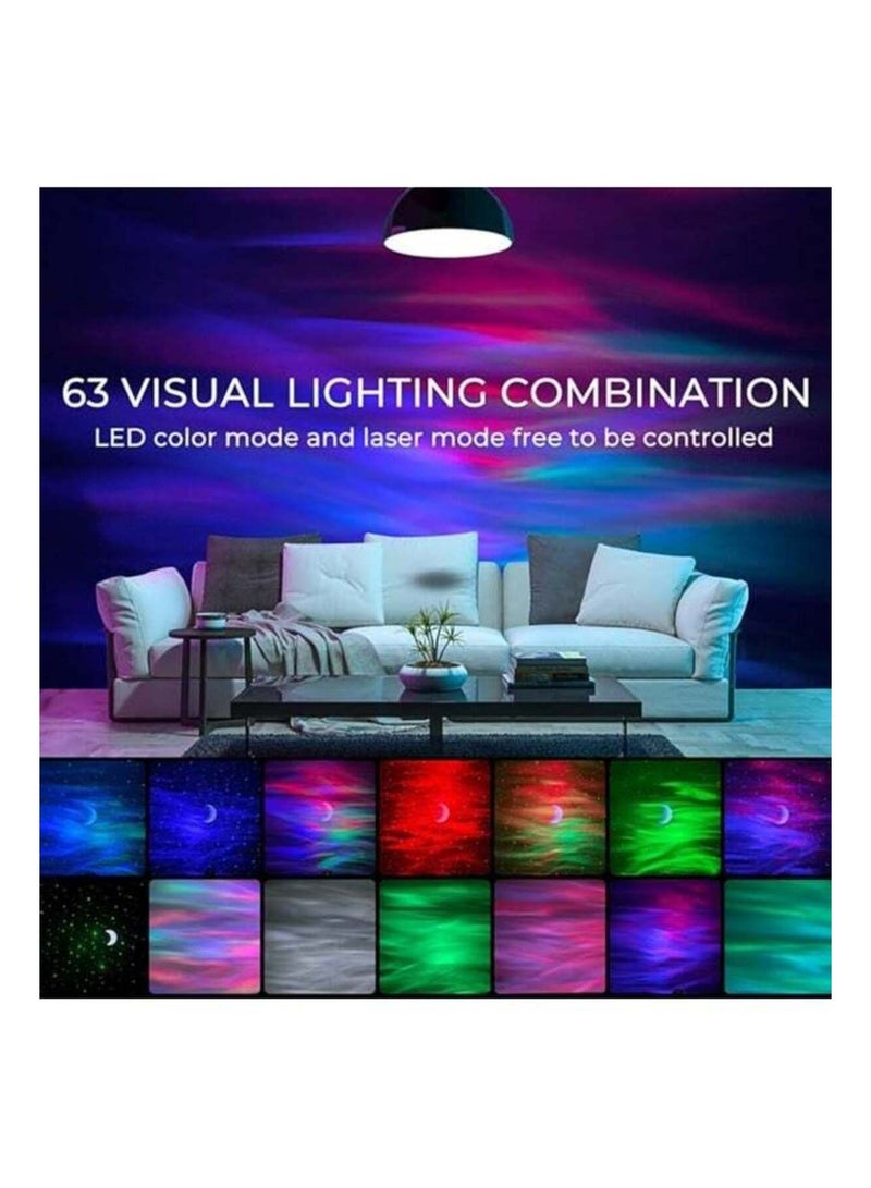 إج جالاكسي أورورا بروجيكتور 3 في 1 لعرض الشفق القطبي والنجوم بإضاءة LED مع سماعة بلوتوث وضوضاء بيضاء - Image 5